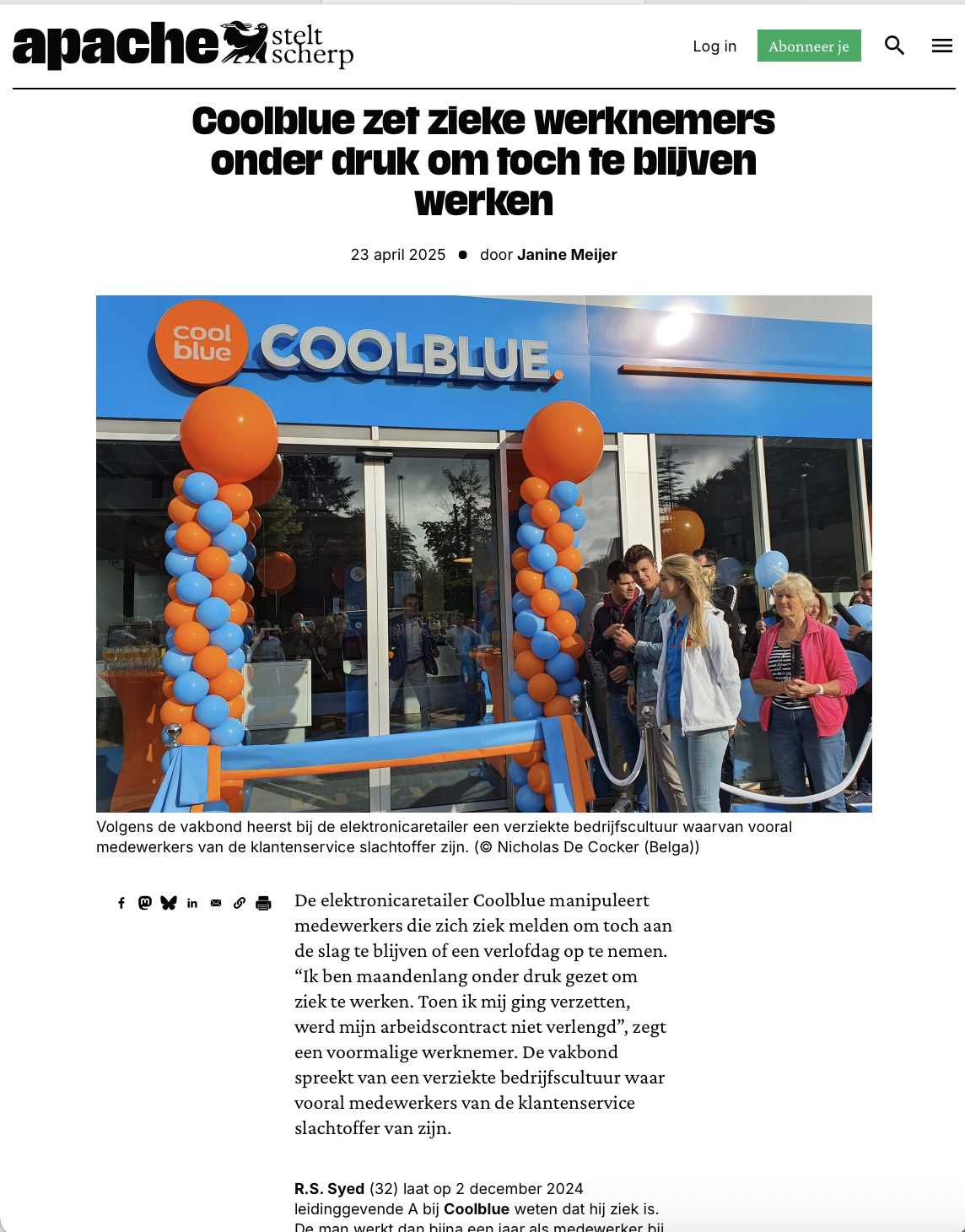 Coolblue zet zieke werknemers onder druk om toch te blijven werken